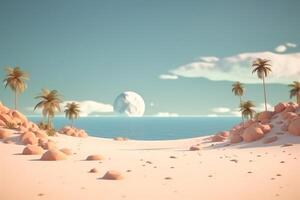 3D Render Beachscape Background photo