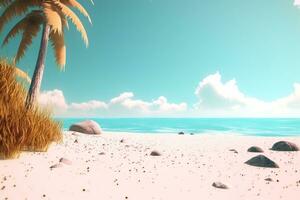 3D Render Beachscape Background Generative AI photo
