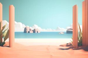 3D Render Beachscape Background photo