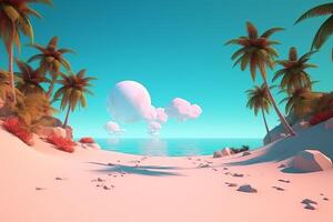 3D Render Beachscape Background photo