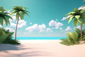 3D Render Beachscape Background photo