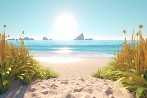 3D Render Beachscape Background photo