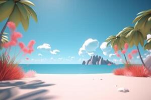 3d hacer paisaje de playa antecedentes generativo ai foto