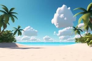 3D Render Beachscape Background photo