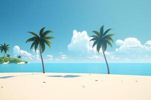 3D Render Beachscape Background photo