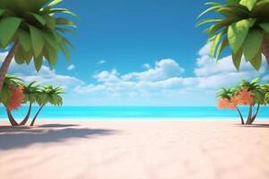 3D Render Beachscape Background photo