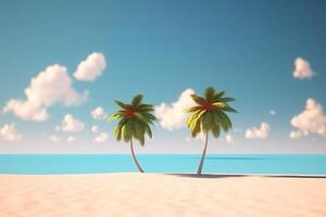 3D Render Beachscape Background Generative AI photo