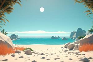 3D Render Beachscape Background photo