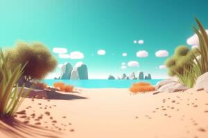 3D Render Beachscape Background photo