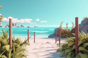 3D Render Beachscape Background photo