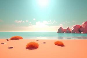 3D Render Beachscape Background photo