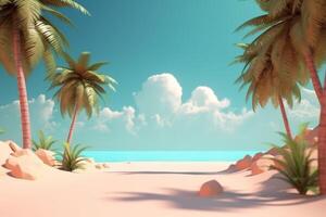 3D Render Beachscape Background photo