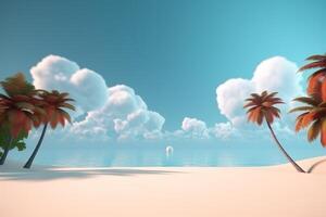 3D Render Beachscape Background Generative AI photo