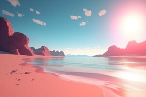 3D Render Beachscape Background photo