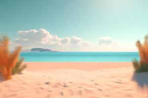 3D Render Beachscape Background Generative AI photo