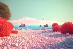3D Render Beachscape Background photo