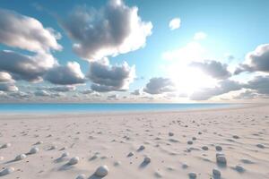 3D Render Beachscape Background Generative AI photo