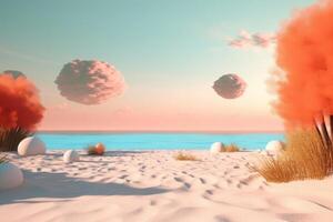 3D Render Beachscape Background photo
