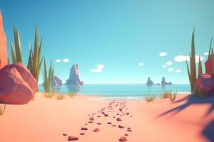 3D Render Beachscape Background photo