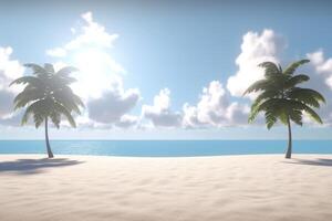 3D Render Beachscape Background Generative AI photo