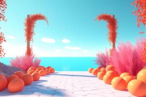 3D Render Beachscape Background photo