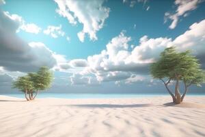 3D Render Beachscape Background Generative AI photo