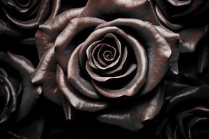 Black Roses Texture Background Generative AI photo