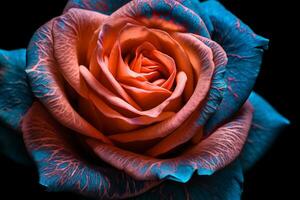 Blacklight Roses Texture Background Generative AI photo