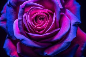 Blacklight Roses Texture Background Generative AI photo