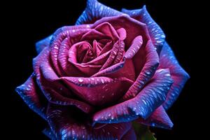 Blacklight Roses Texture Background Generative AI photo