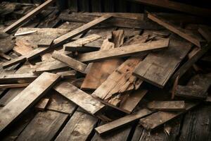 Broken Wooden Planks Background Generative AI photo
