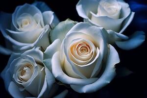 White and Blue Roses Texture Background photo