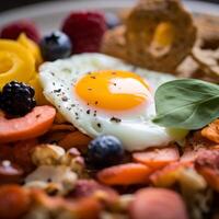 Closeup of Breakfast Food photo