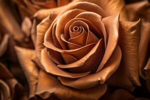 Bronze Roses Texture Background Generative AI photo
