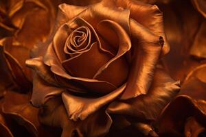 Bronze Roses Texture Background Generative AI photo