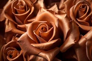 Bronze Roses Texture Background Generative AI photo