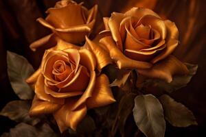 Bronze Roses Texture Background photo
