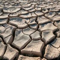 de cerca de seco agrietado Desierto suciedad generativo ai foto