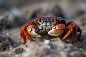 Closeup of a Beach Crab Generative AI photo