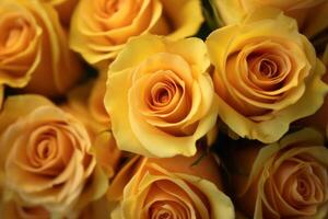 Yellow and White Roses Texture Background Generative AI photo