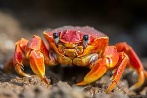 Closeup of a Beach Crab Generative AI photo