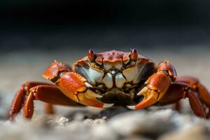 Closeup of a Beach Crab Generative AI photo