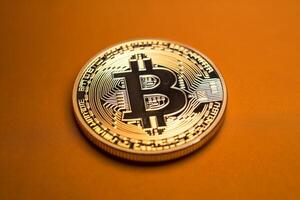 Closeup of a Bitcoin photo