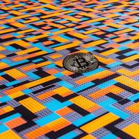 Closeup of a Bitcoin with a Unique Backdrop photo