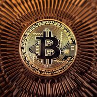 Closeup of a Bitcoin with a Unique Backdrop photo