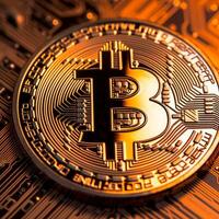 Closeup of a Bitcoin with a Unique Backdrop photo