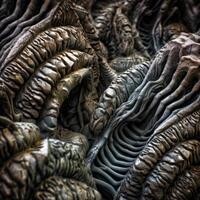 Closeup of an Alien Like Texture Generative AI photo