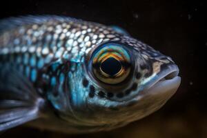 de cerca de un Oceano pescado generativo ai foto