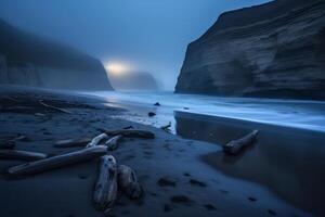 Dark Foggy Beachscape photo