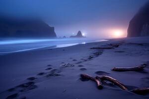 Dark Foggy Beachscape photo